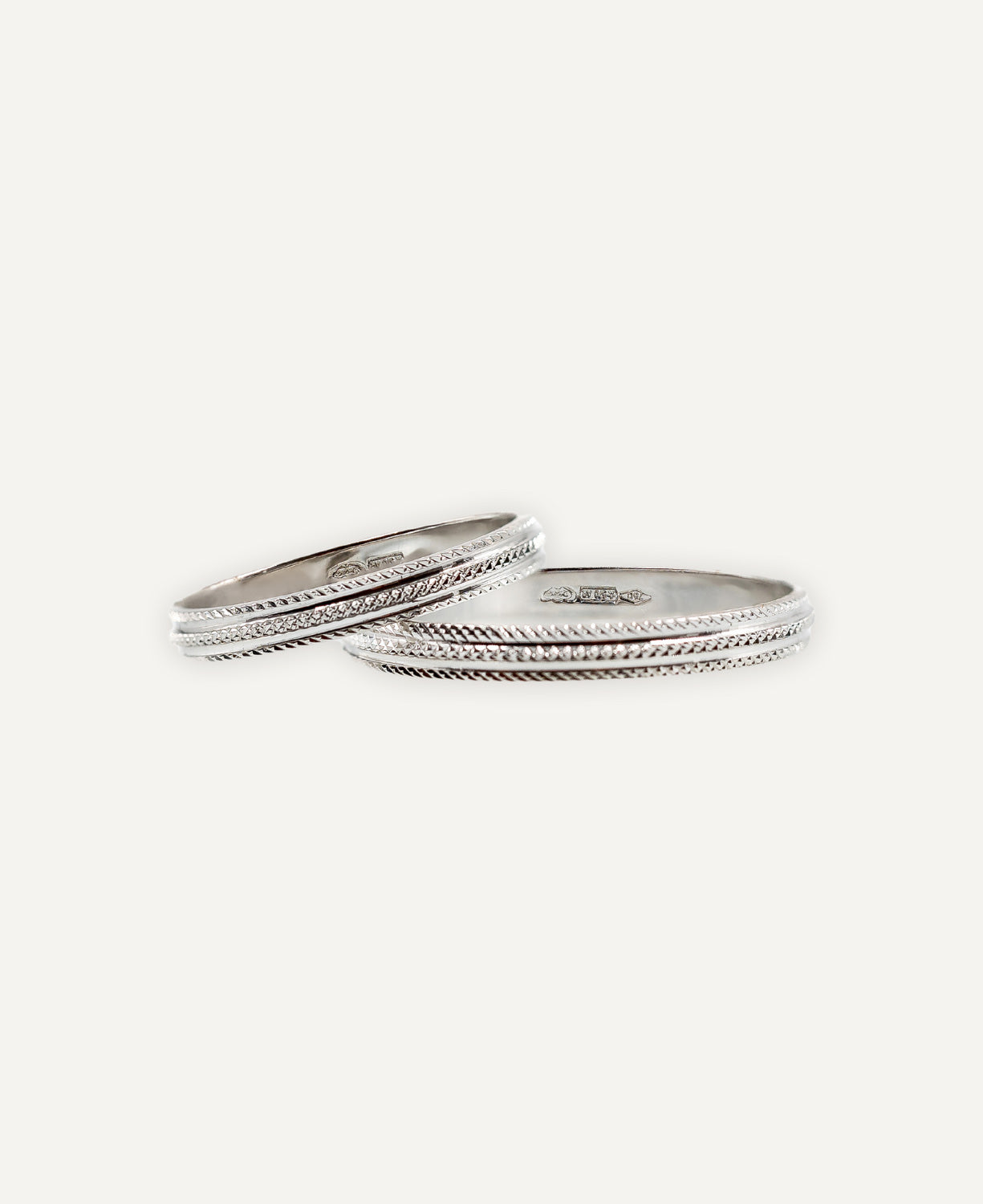 Patterned White Gold Alliance Ring