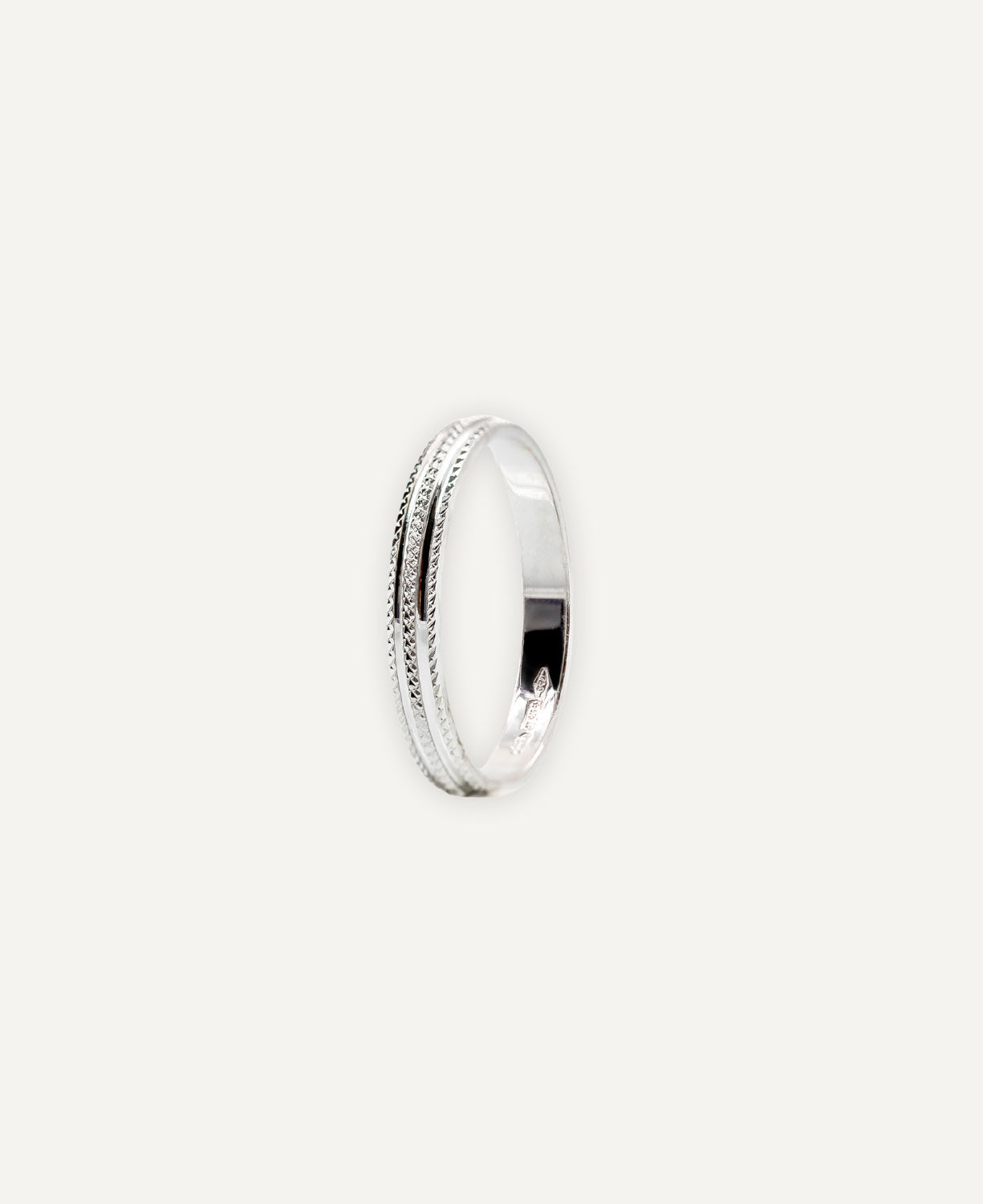 Patterned White Gold Alliance Ring