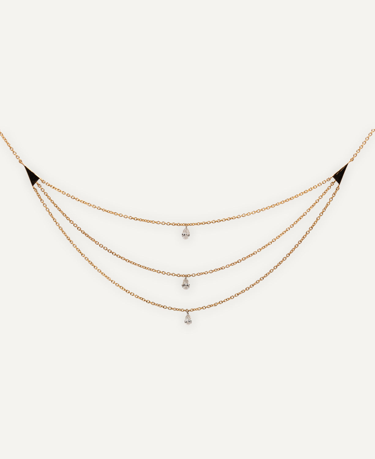 Triple Chain Pendant with Diamonds