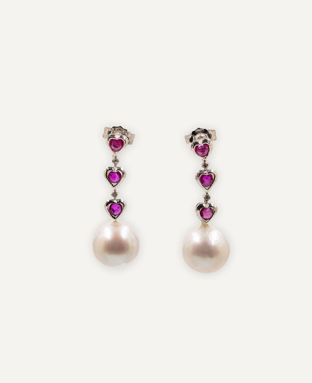 True Love Pearl and Ruby Earrings