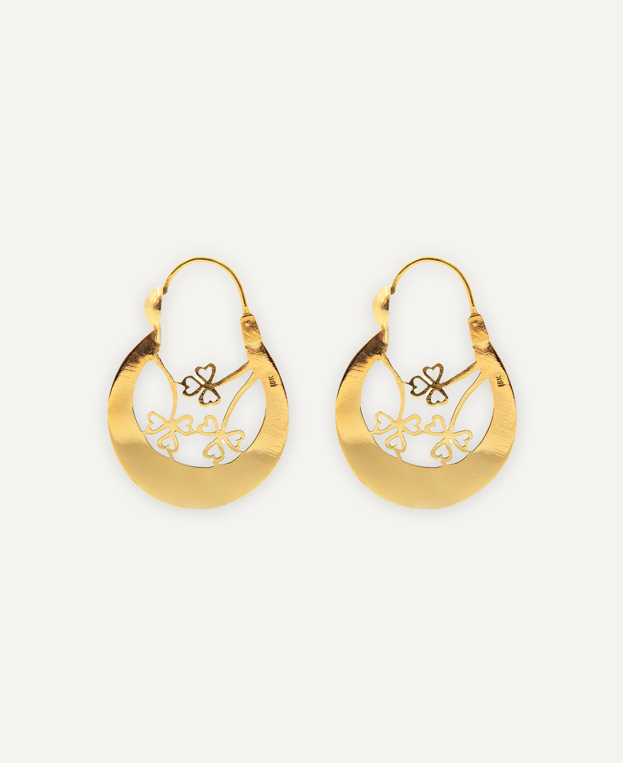 Heart Clovers Hoop Earrings