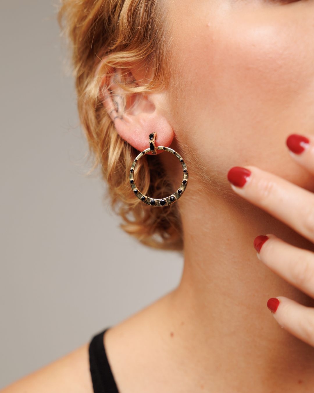 Aros con Circonitas Negras
