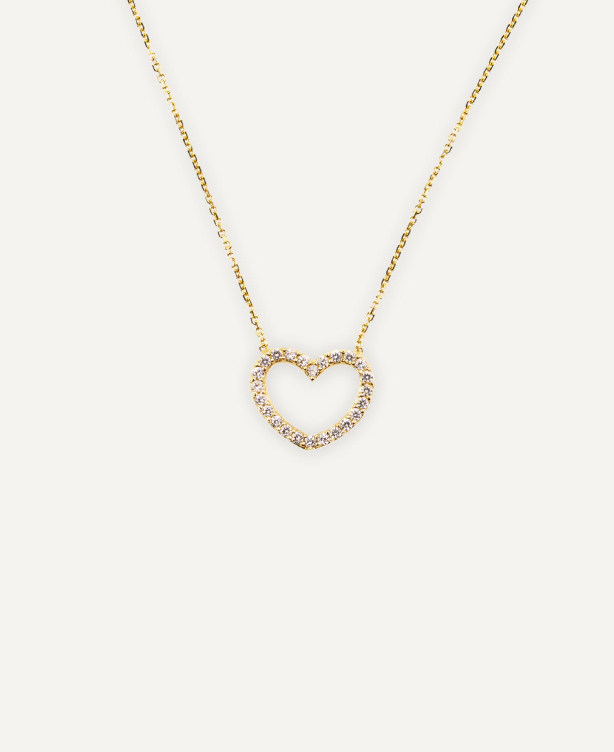 Gold and Zircon Heart Pendant