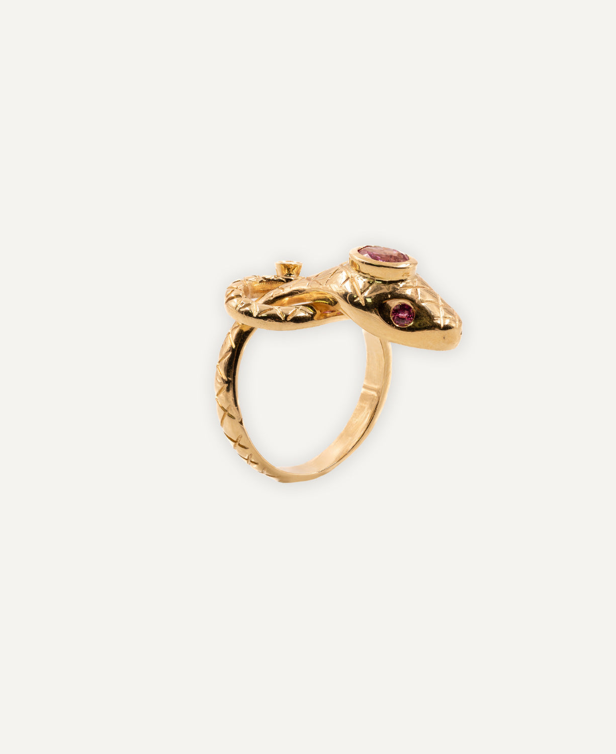 Ruby and Diamond Snake Ring