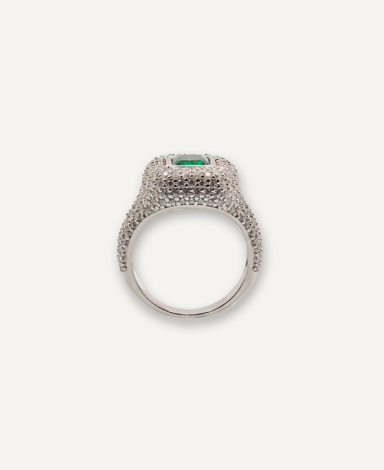 Green Zirconia Silver Ring