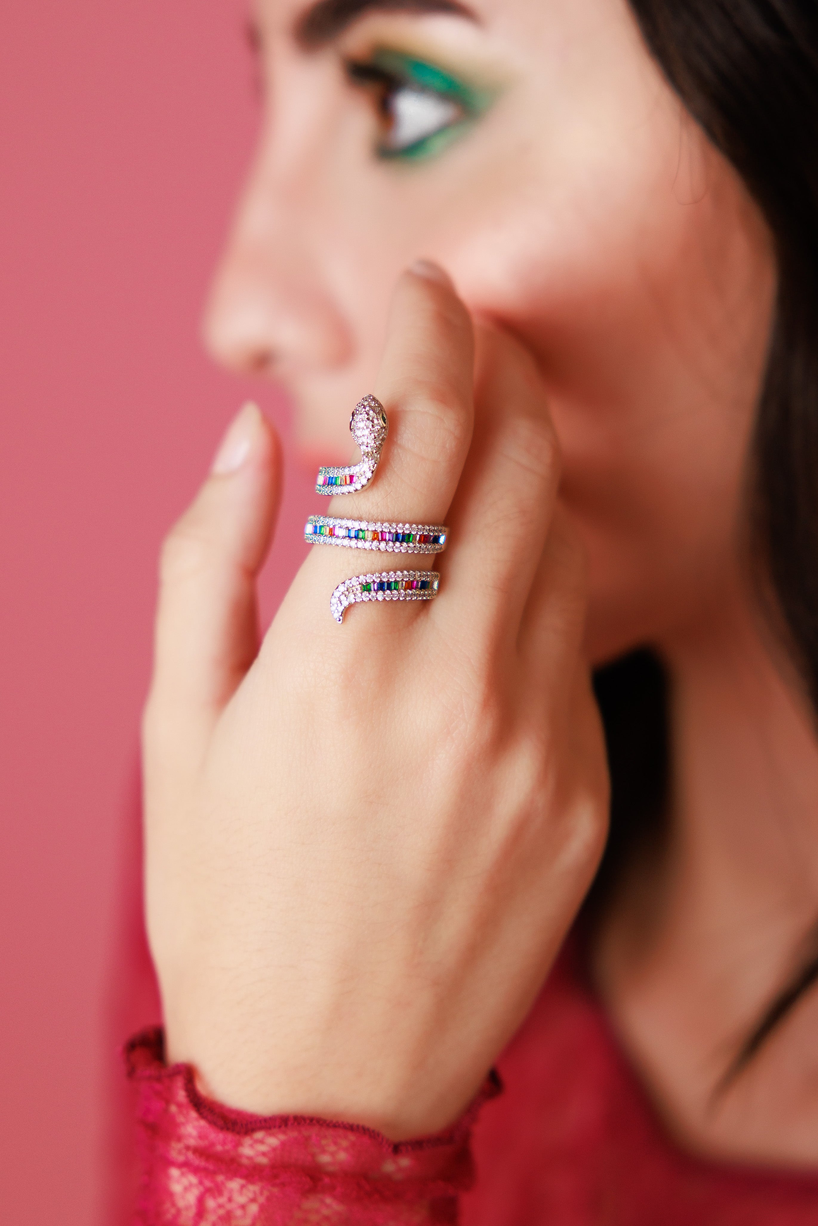 Rainbow Snake Ring