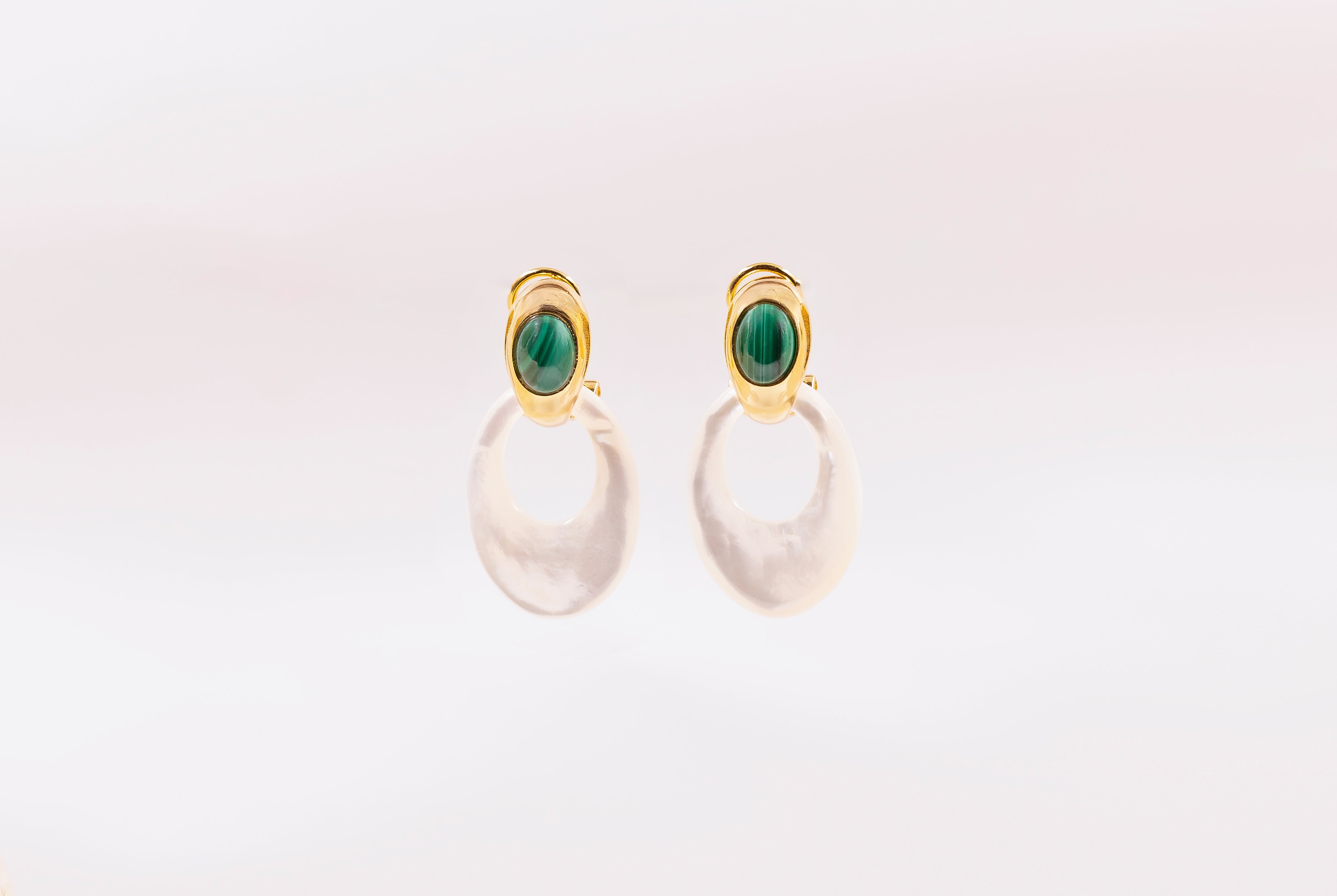 Pendientes Gota de Nácar y Malaquita