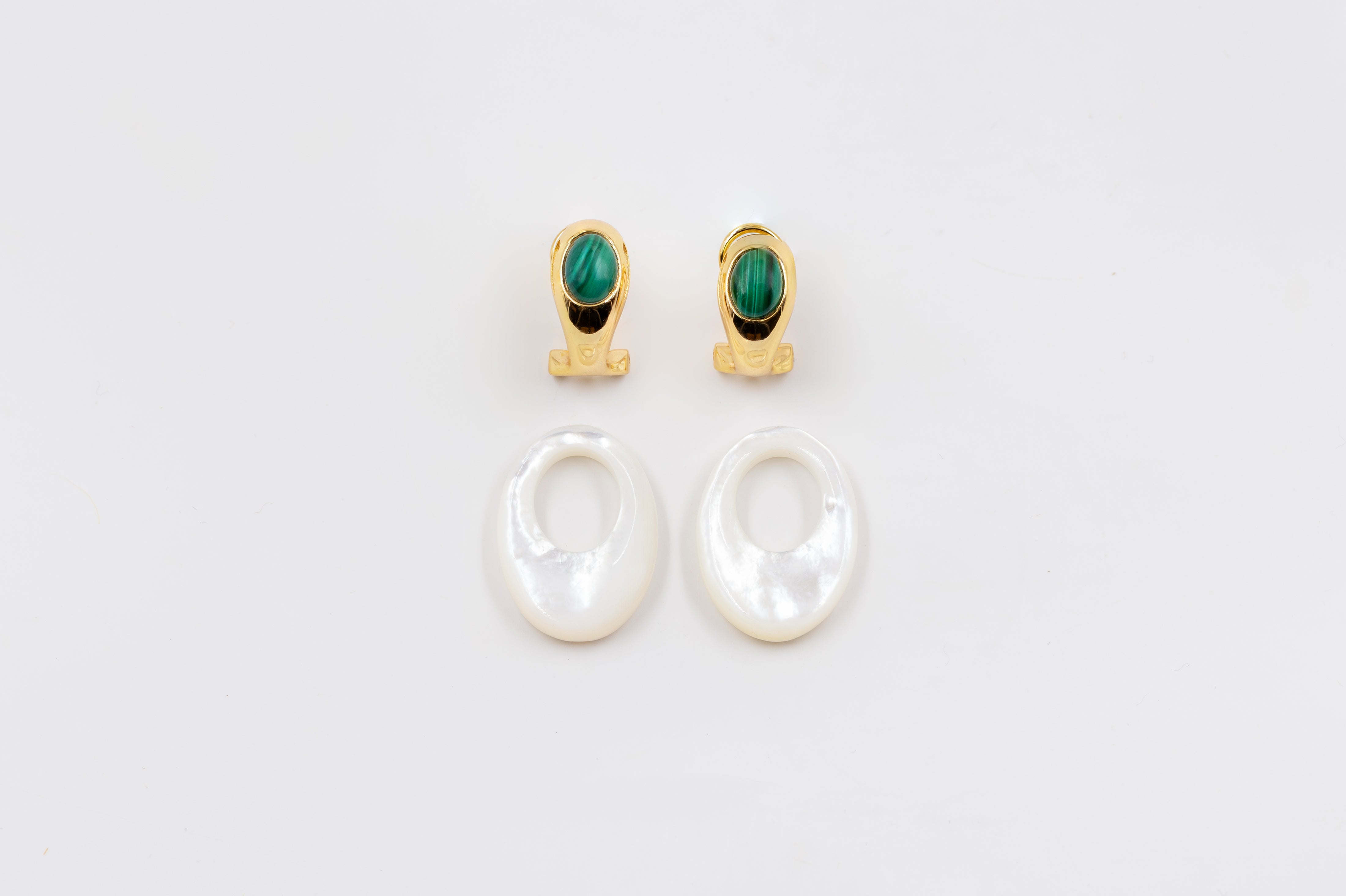 Pendientes Gota de Nácar y Malaquita
