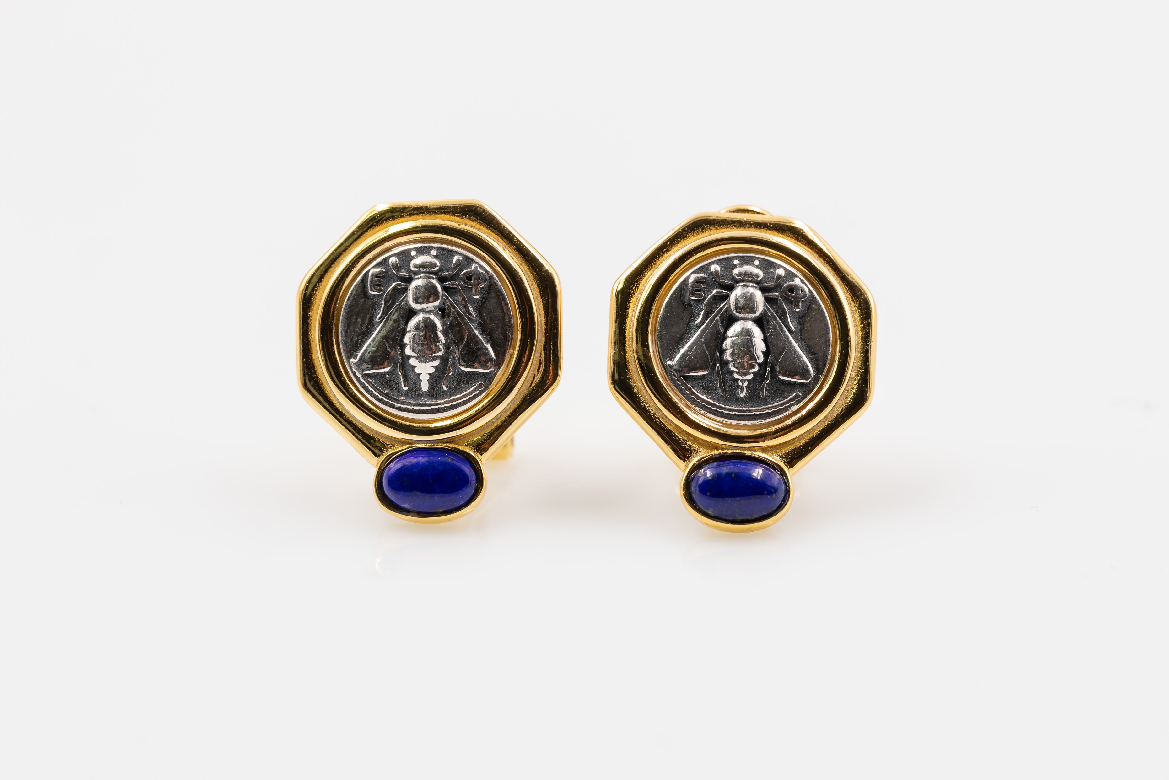 Pendiente Moneda Lapislázuli