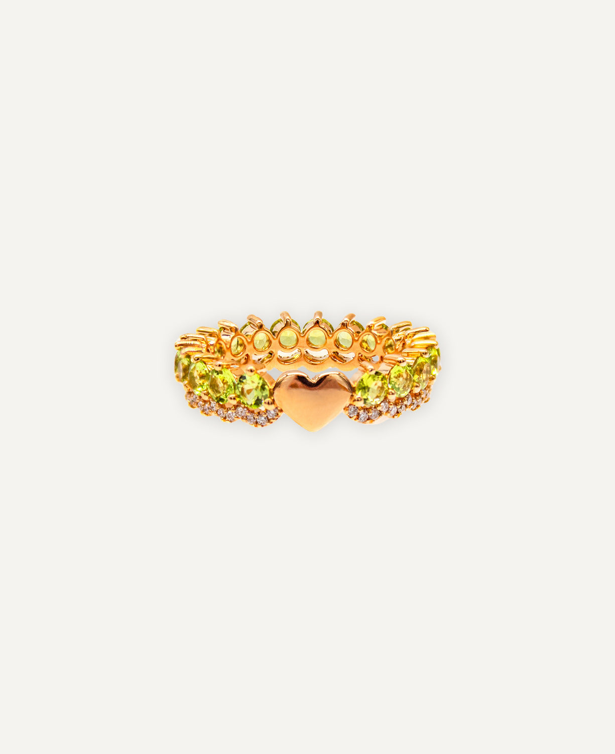 Olivine Heart Ring