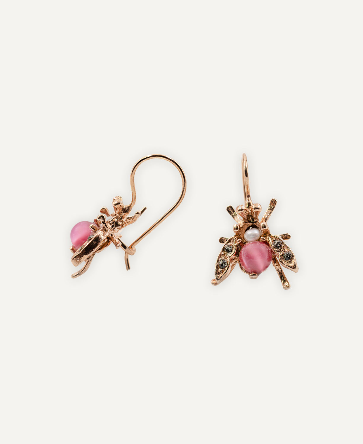 Pendientes Mosca Rosa