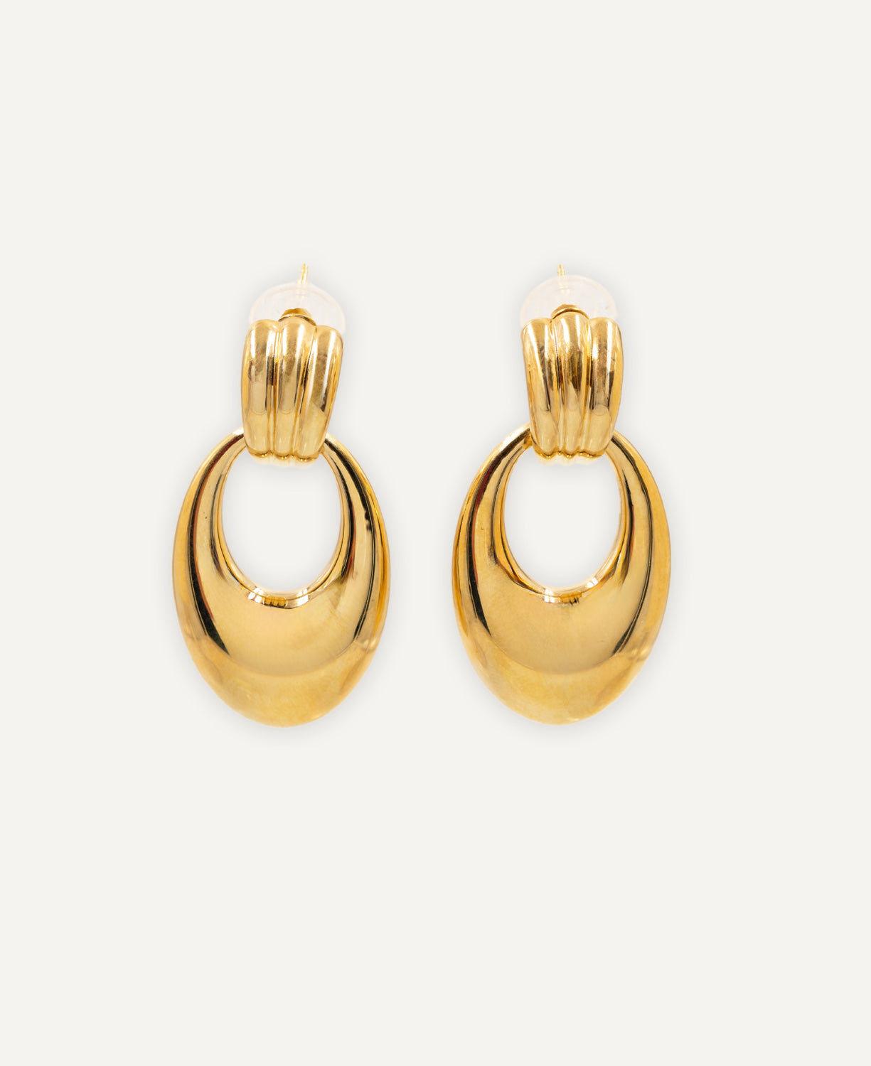 Gold Oval Earrings