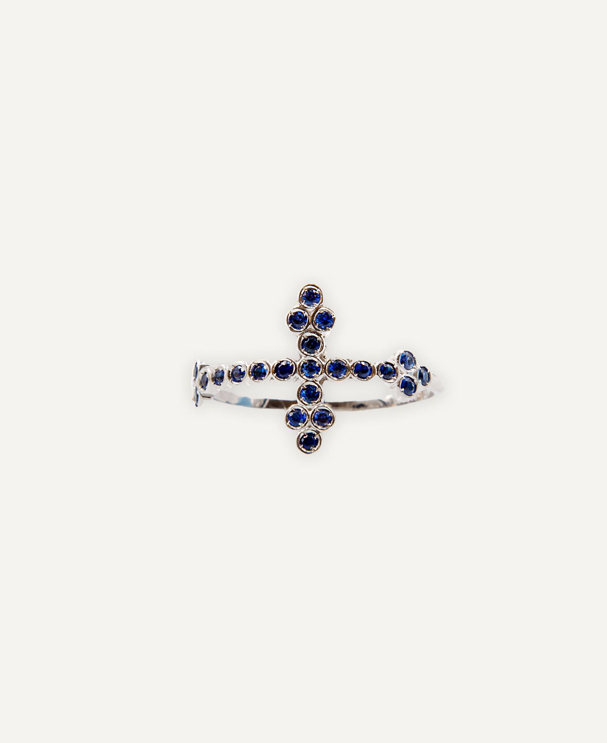 Cross Sapphires Ring