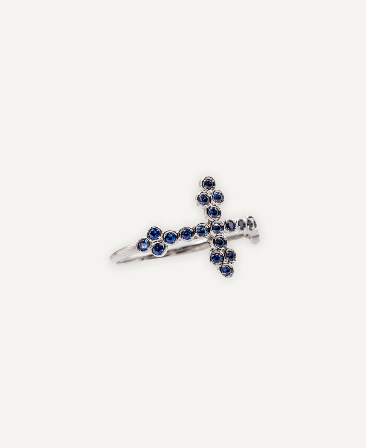 Cross Sapphires Ring