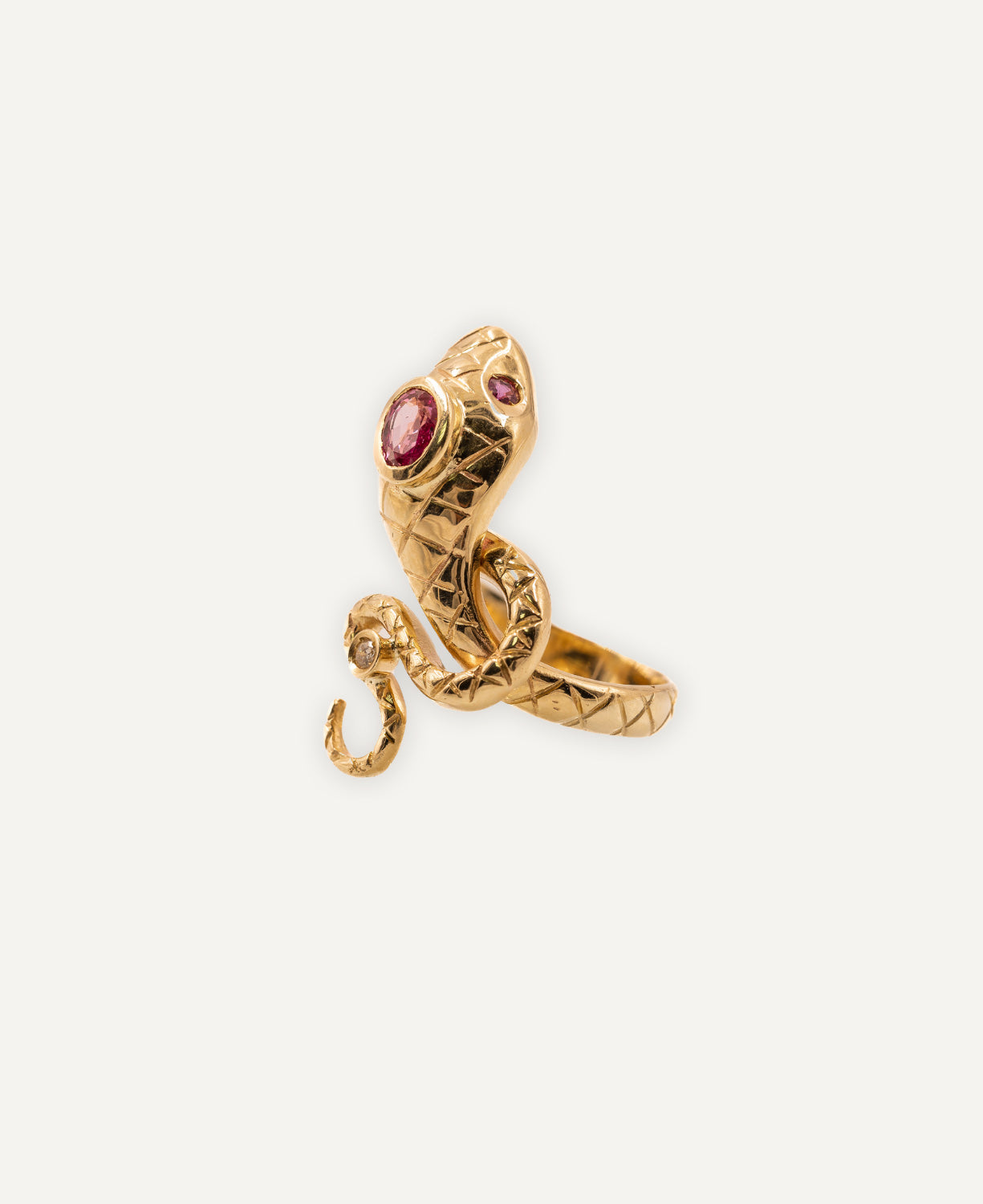 Ruby and Diamond Snake Ring