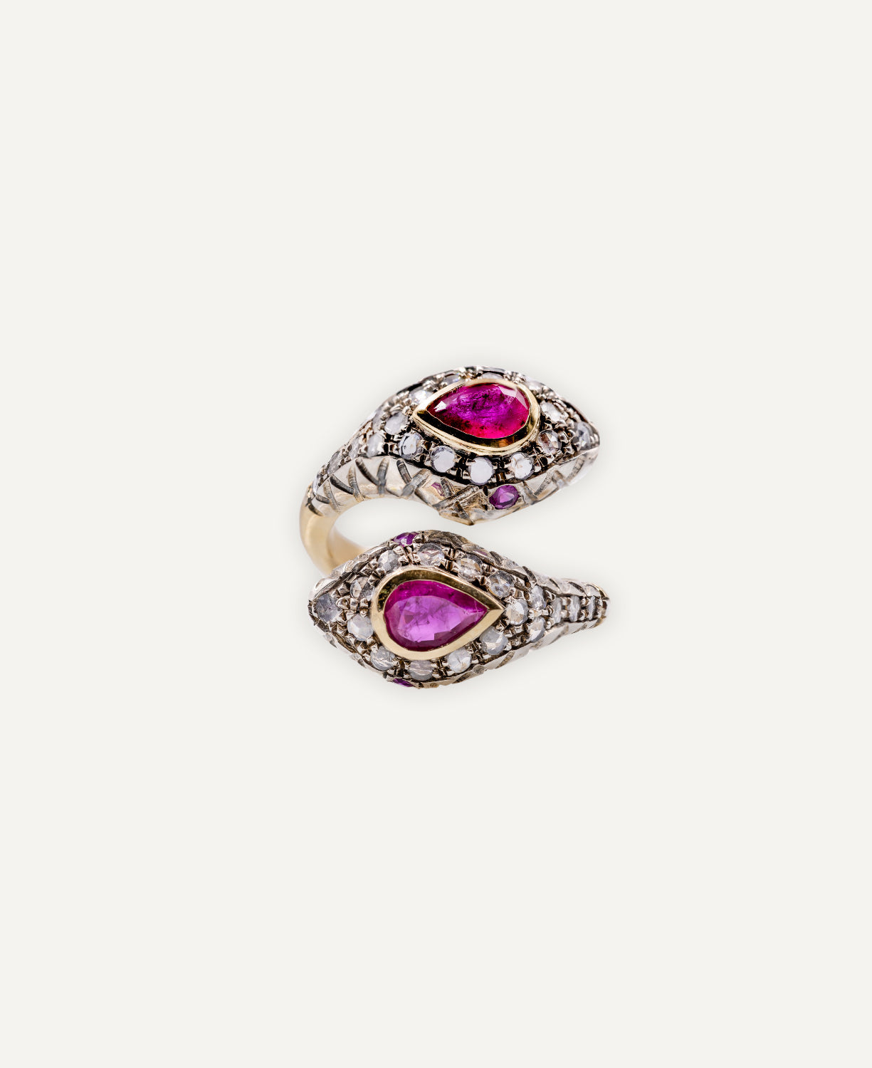 Ruby and Diamond Snake Ring