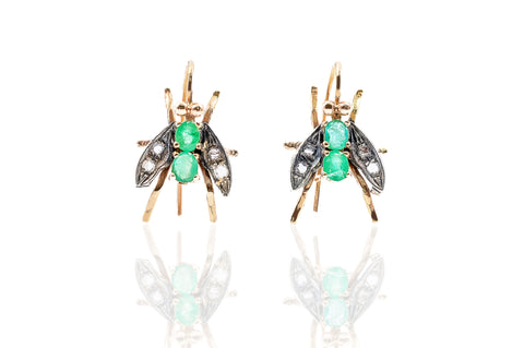 Pendientes Moscas Esmeralda