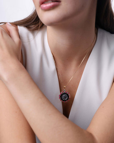 Cadena y Colgante Onix Romano